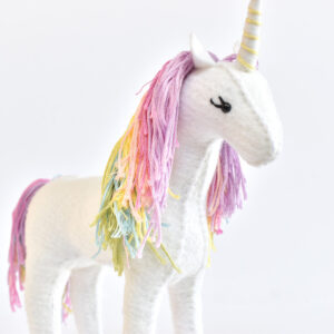 Pastel Rainbow Felt Unicorn Art Toy