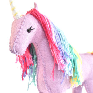 Lavender Rainbow Felt Unicorn Toy