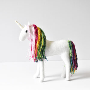 Pastel Rainbow Felt Unicorn Art Toy