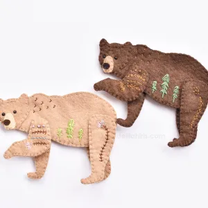 Woodland Bear Felt Ornament Sewing Kit